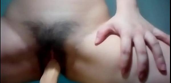  Chica china se masturba con un dildo, sentones con un dildo, china, asiatica